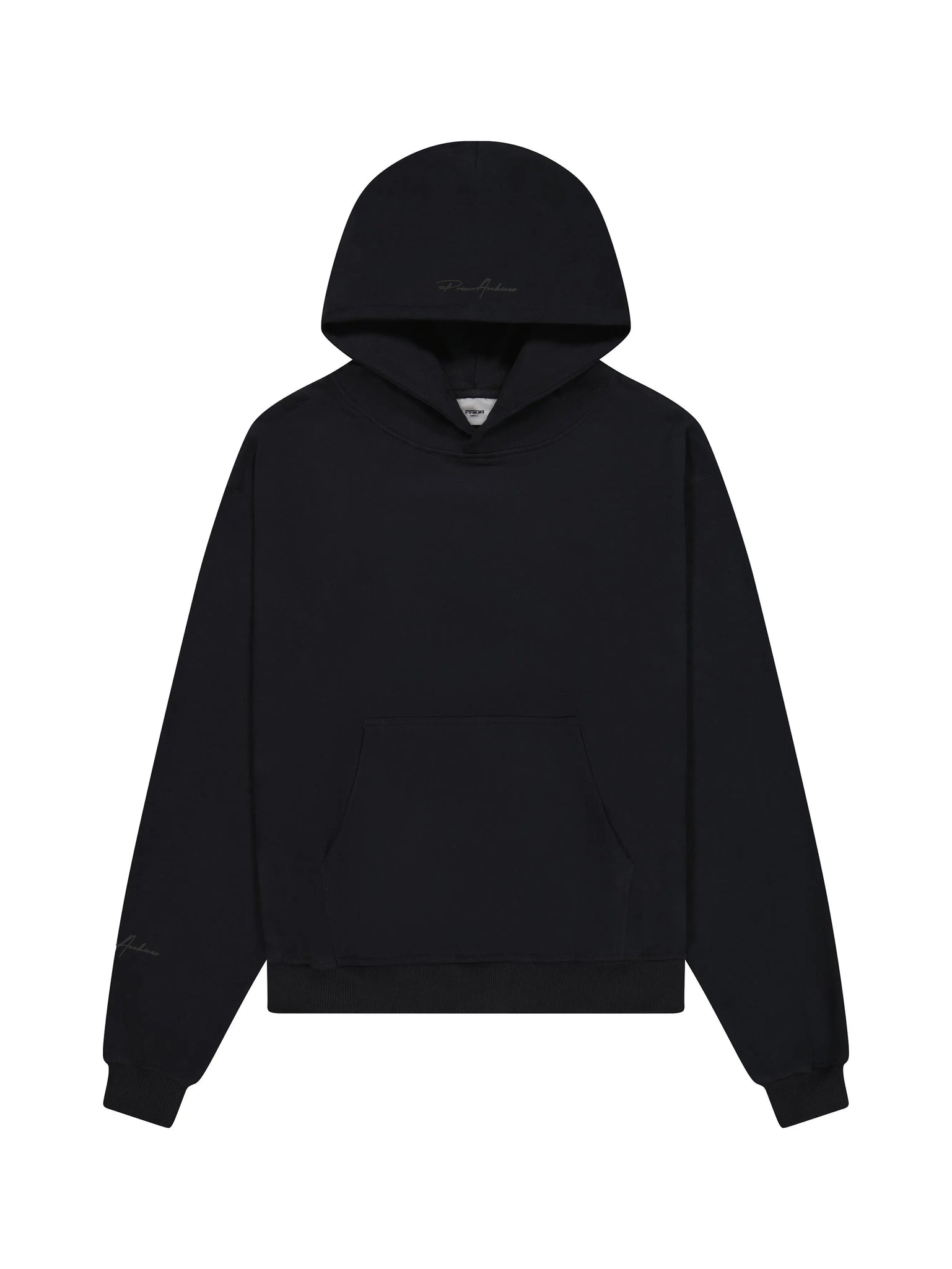 Prior Black Collection Embroidery Logo Oversized Hoodie Onyx in Melbourne, Australia - Prior