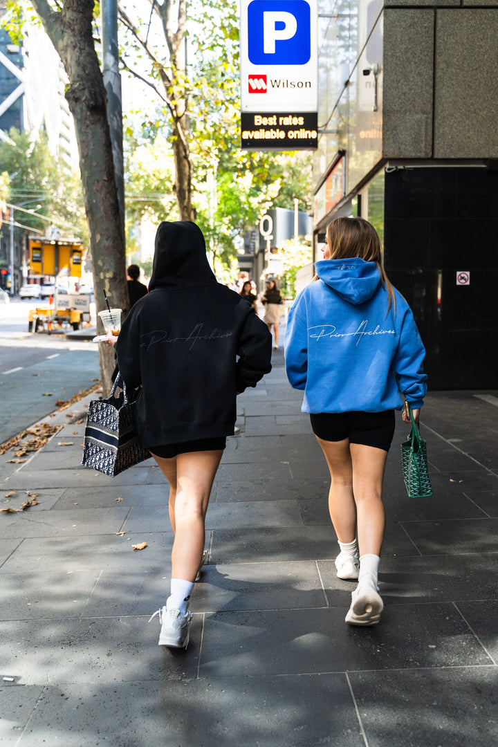 Prior Embroidery Logo Oversized Hoodie Faded Azure in Melbourne, Australia - Prior