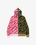 BAPE ABC Camo Crazy Shark Full Zip Hoodie Pink/Green