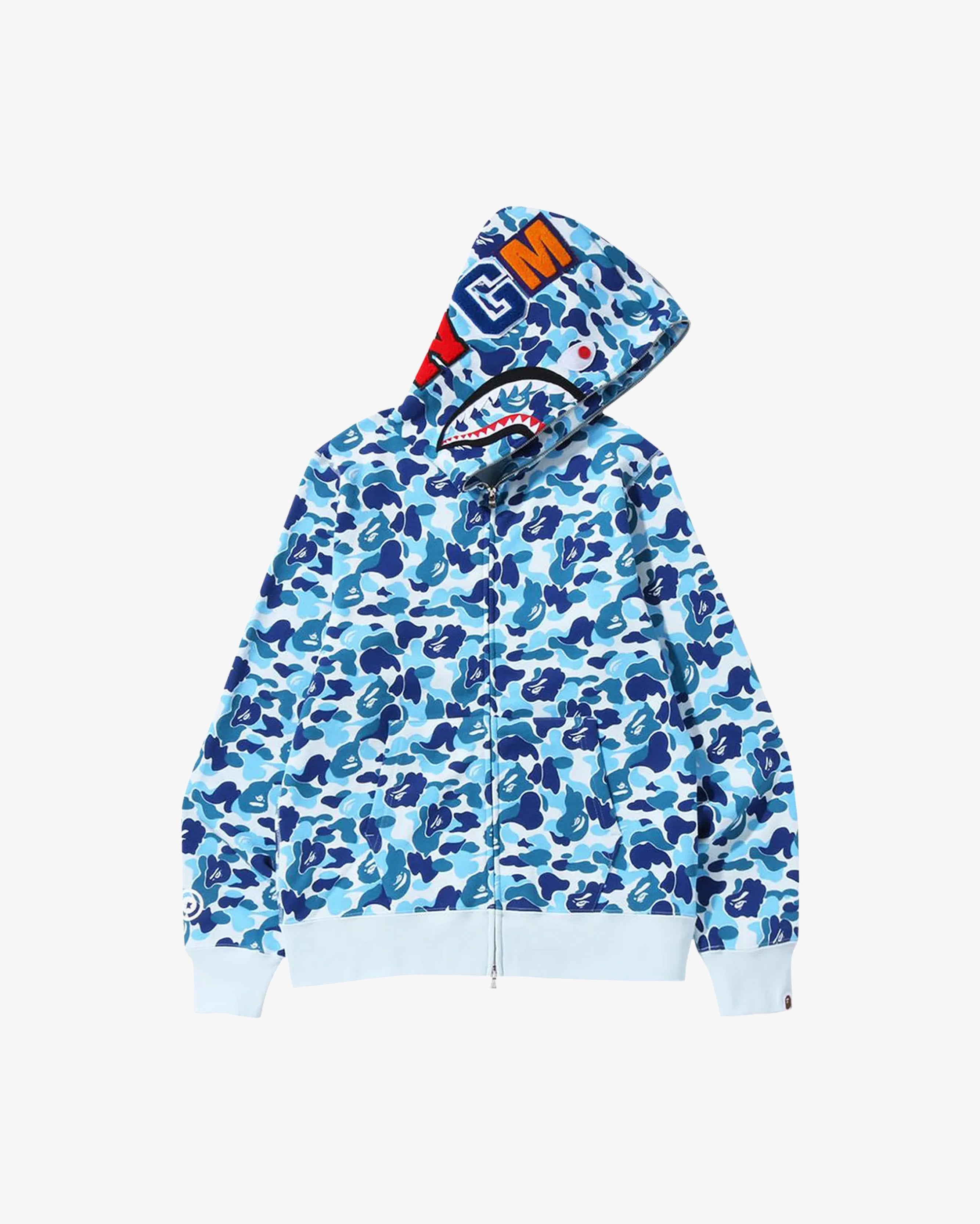 BAPE ABC Camo Shark Full Zip Hoodie Blue