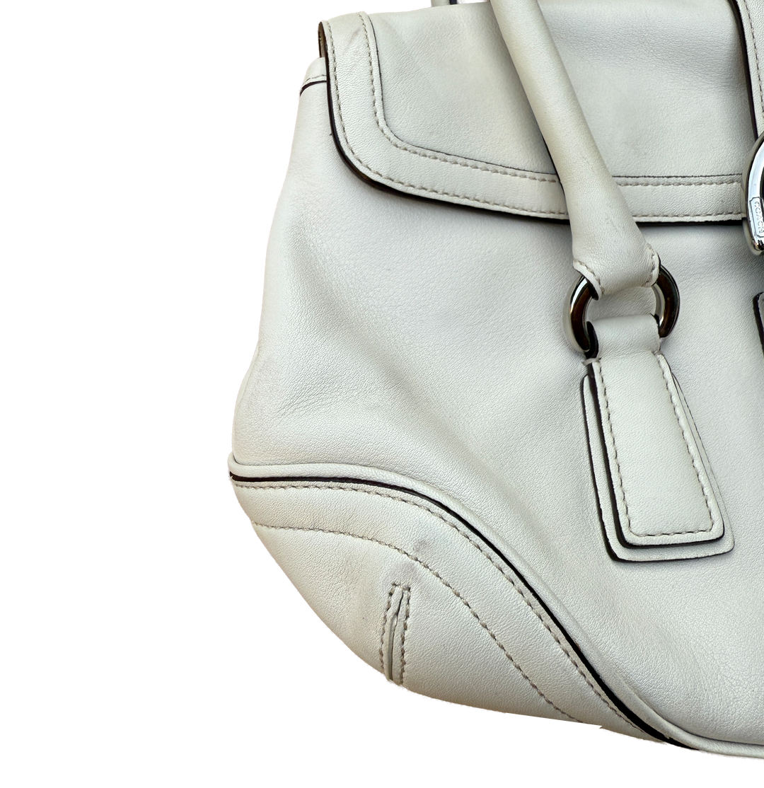 Coach Soft White Leather Satchel Nickel Hardware in Melbourne, Australia - Prior