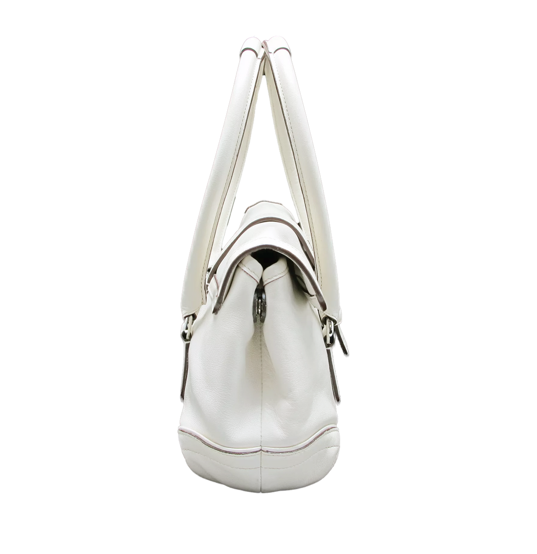 Coach Soft White Leather Satchel Nickel Hardware in Melbourne, Australia - Prior