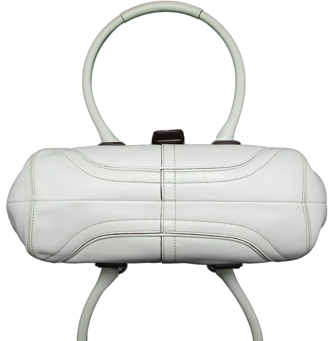 Coach Soft White Leather Satchel Nickel Hardware in Melbourne, Australia - Prior