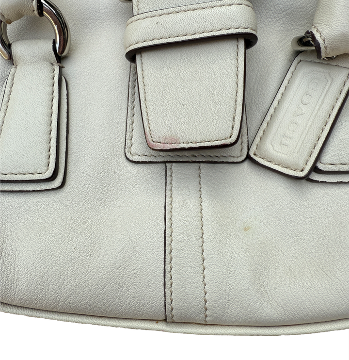 Coach Soft White Leather Satchel Nickel Hardware in Melbourne, Australia - Prior