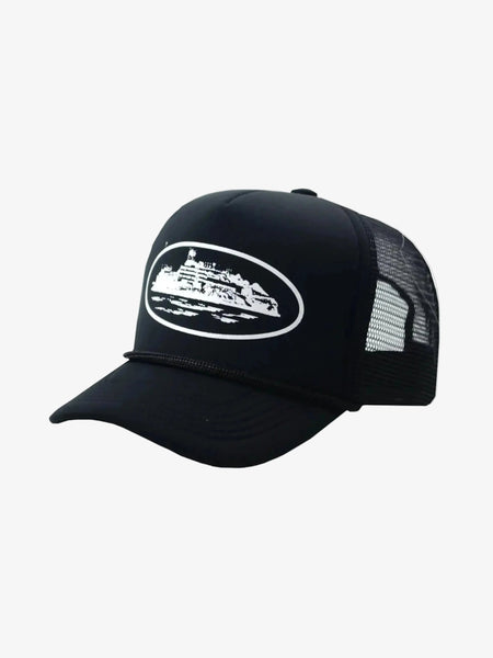 Corteiz Island Puff Print Trucker Hat Black – Prior