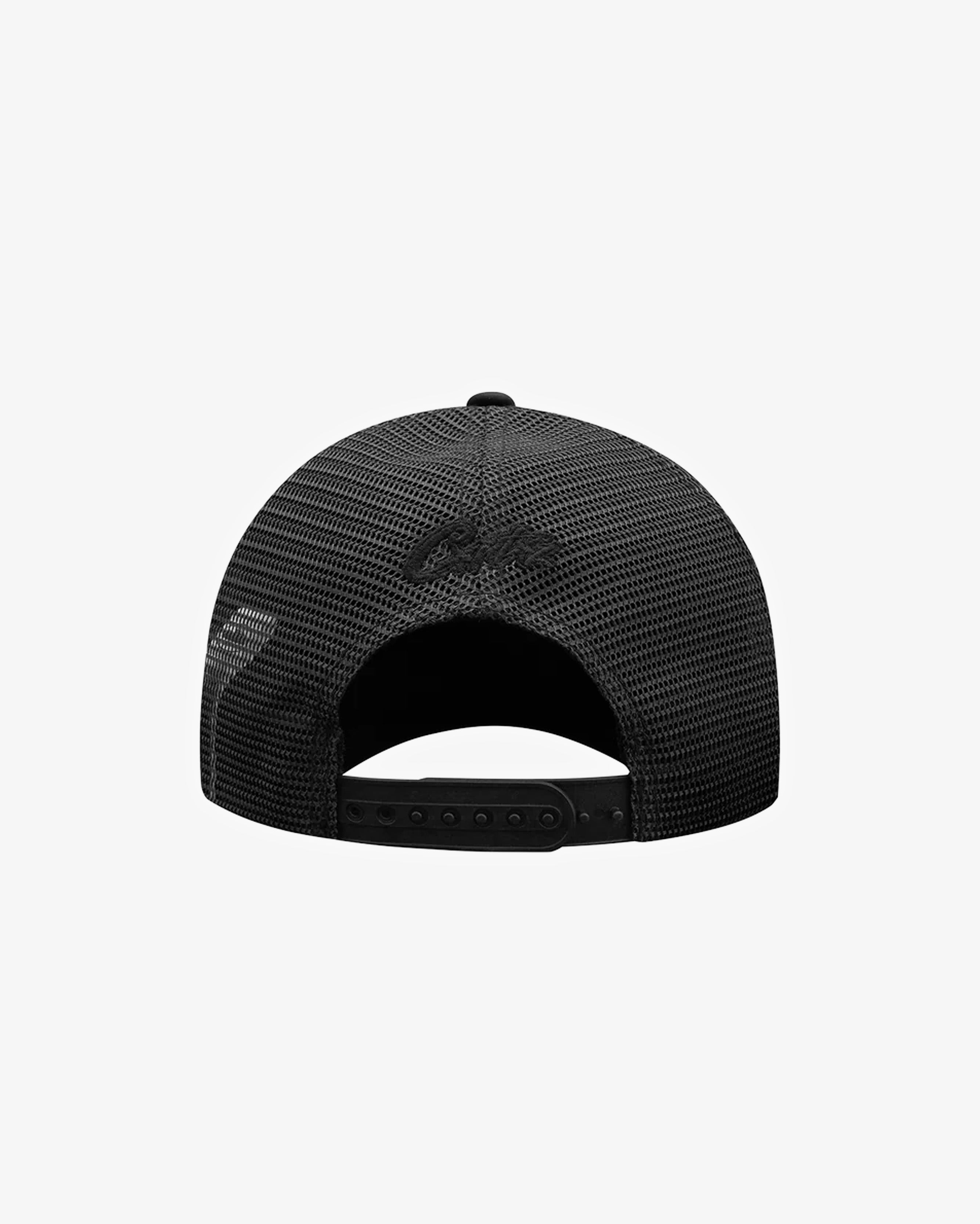Corteiz Alcatraz Premium Puff Print Trucker Hat Black/Black in Melbourne, Australia - Prior