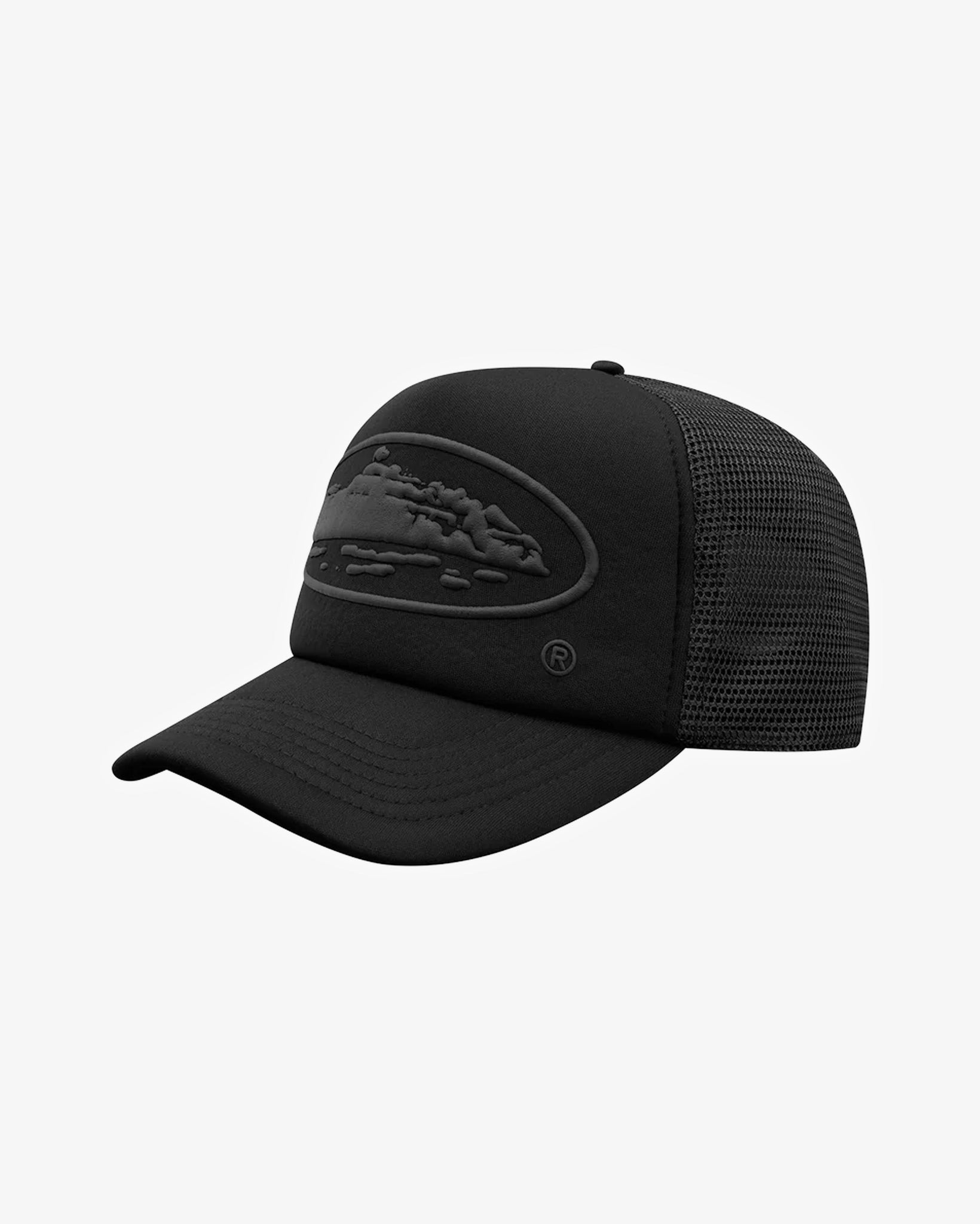 Corteiz Alcatraz Premium Puff Print Trucker Hat Black/Black in Melbourne, Australia - Prior