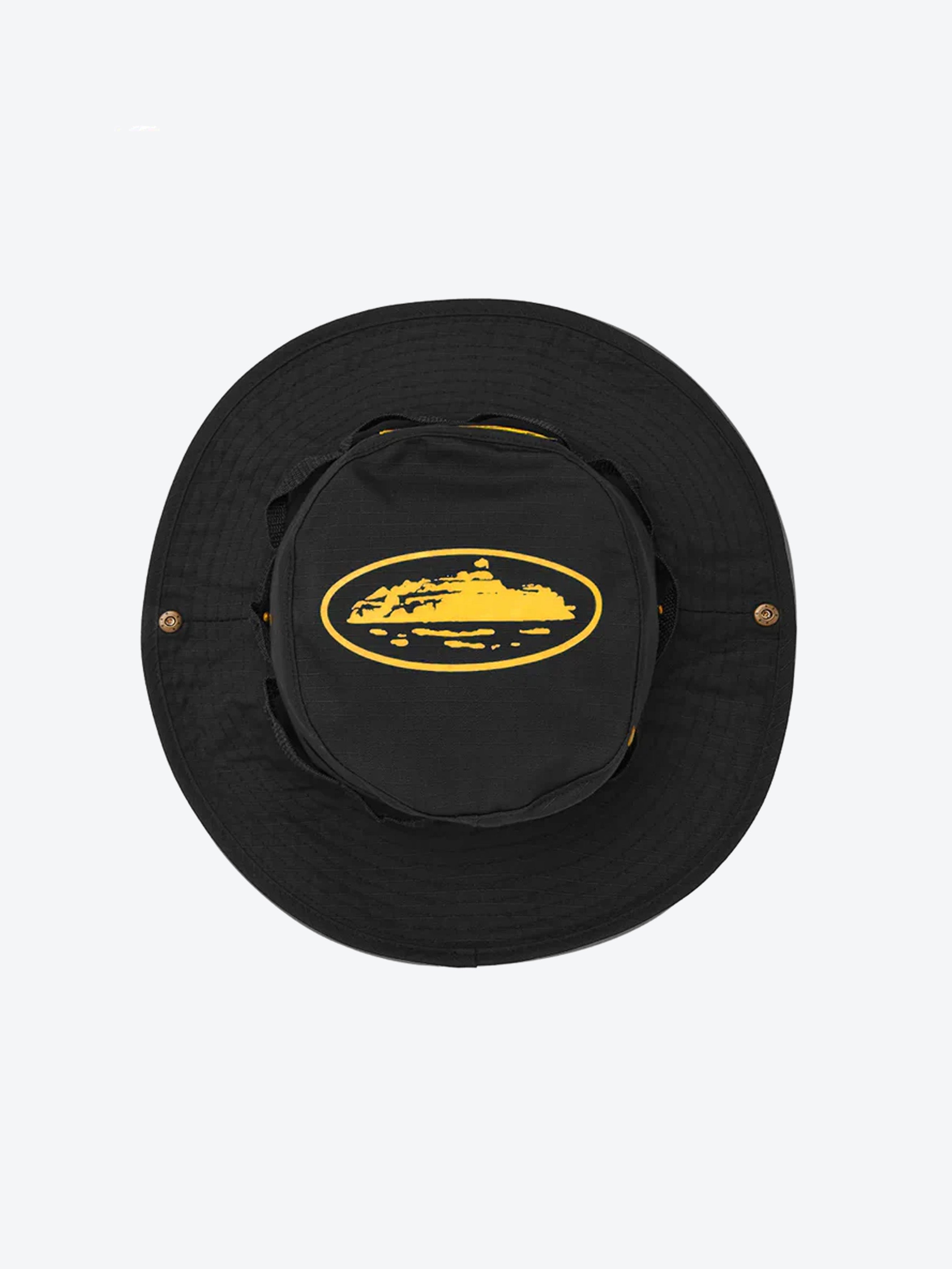 Corteiz 5 Starz Guerillaz Bucket Hat Black/Yellow in Melbourne, Australia - Prior
