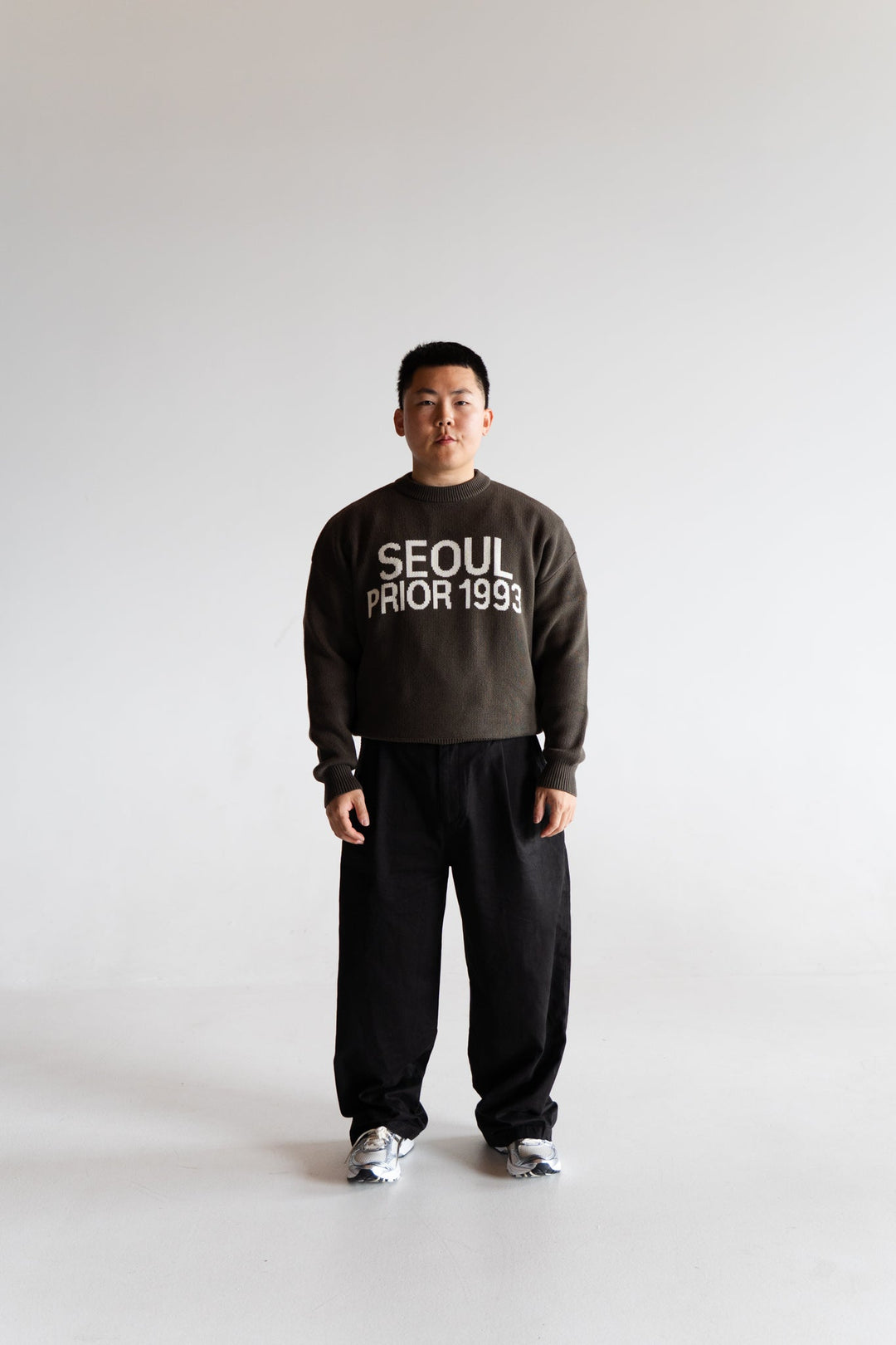 Prior Seoul Collection Organic Knitted Sweater Olive in Melbourne, Australia - Prior