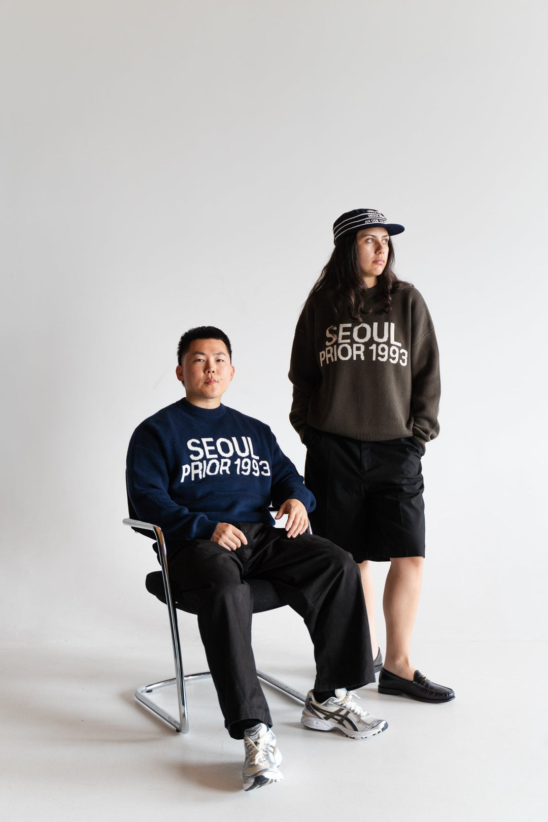 Prior Seoul Collection Organic Knitted Sweater Navy in Melbourne, Australia - Prior