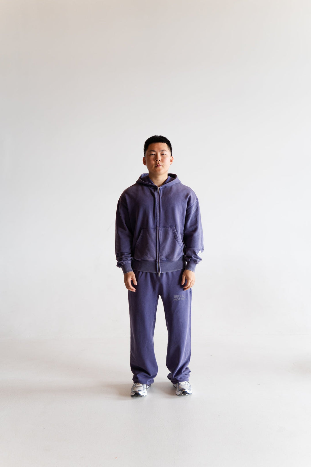 Prior Seoul Collection Double Zip-Up Hoodie Washed Navy in Melbourne, Australia - Prior