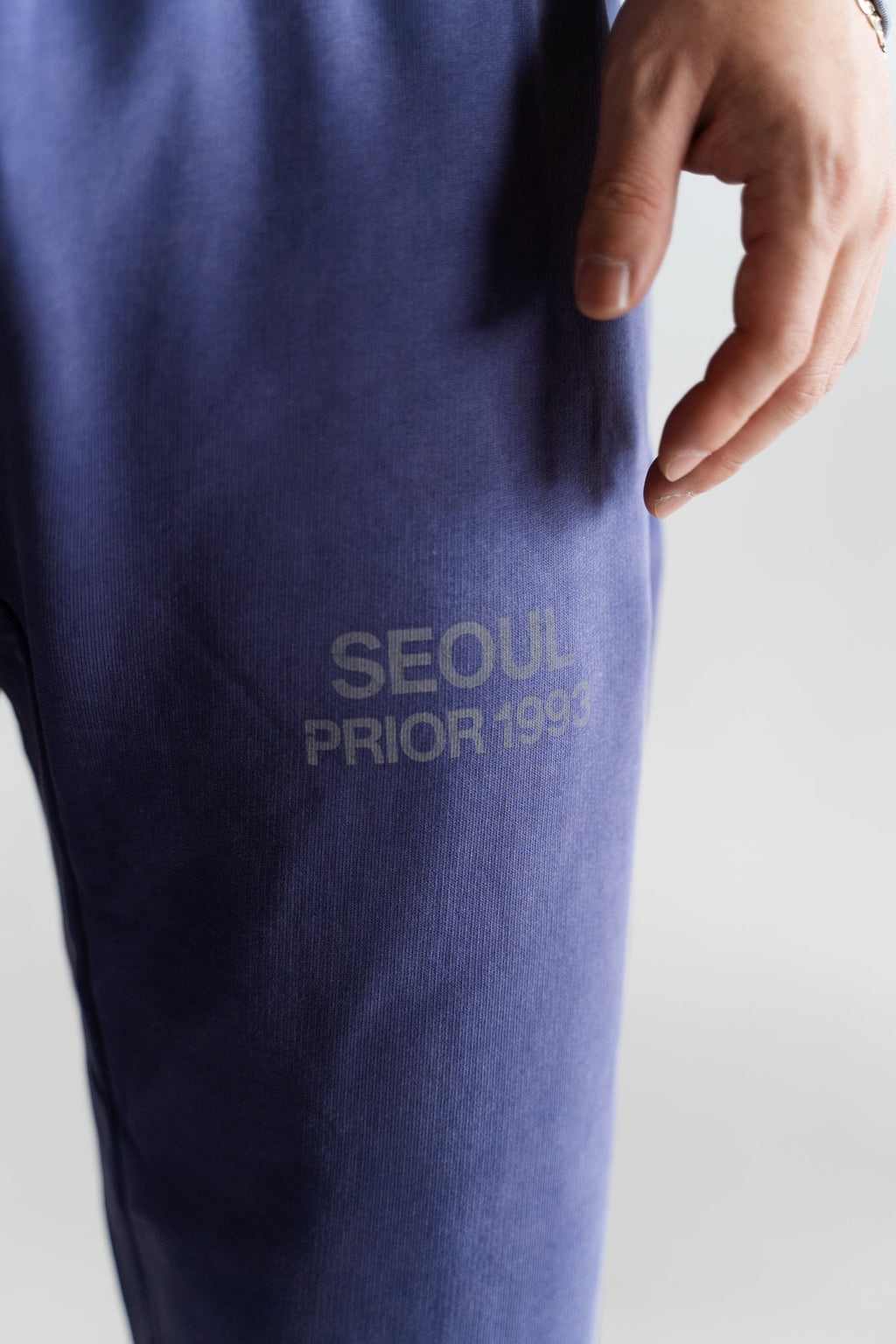 Prior Seoul Collection Raw Hem Relaxed Pants Washed Navy in Melbourne, Australia - Prior