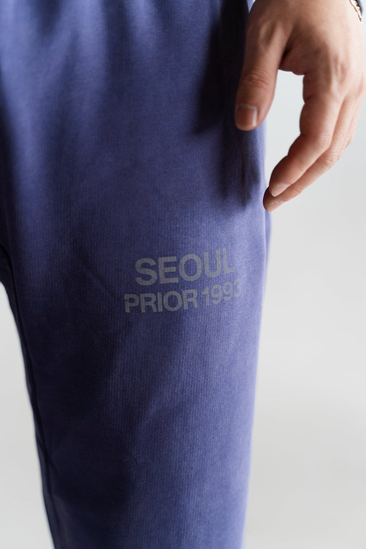 Prior Seoul Collection Raw Hem Relaxed Pants Washed Navy in Melbourne, Australia - Prior