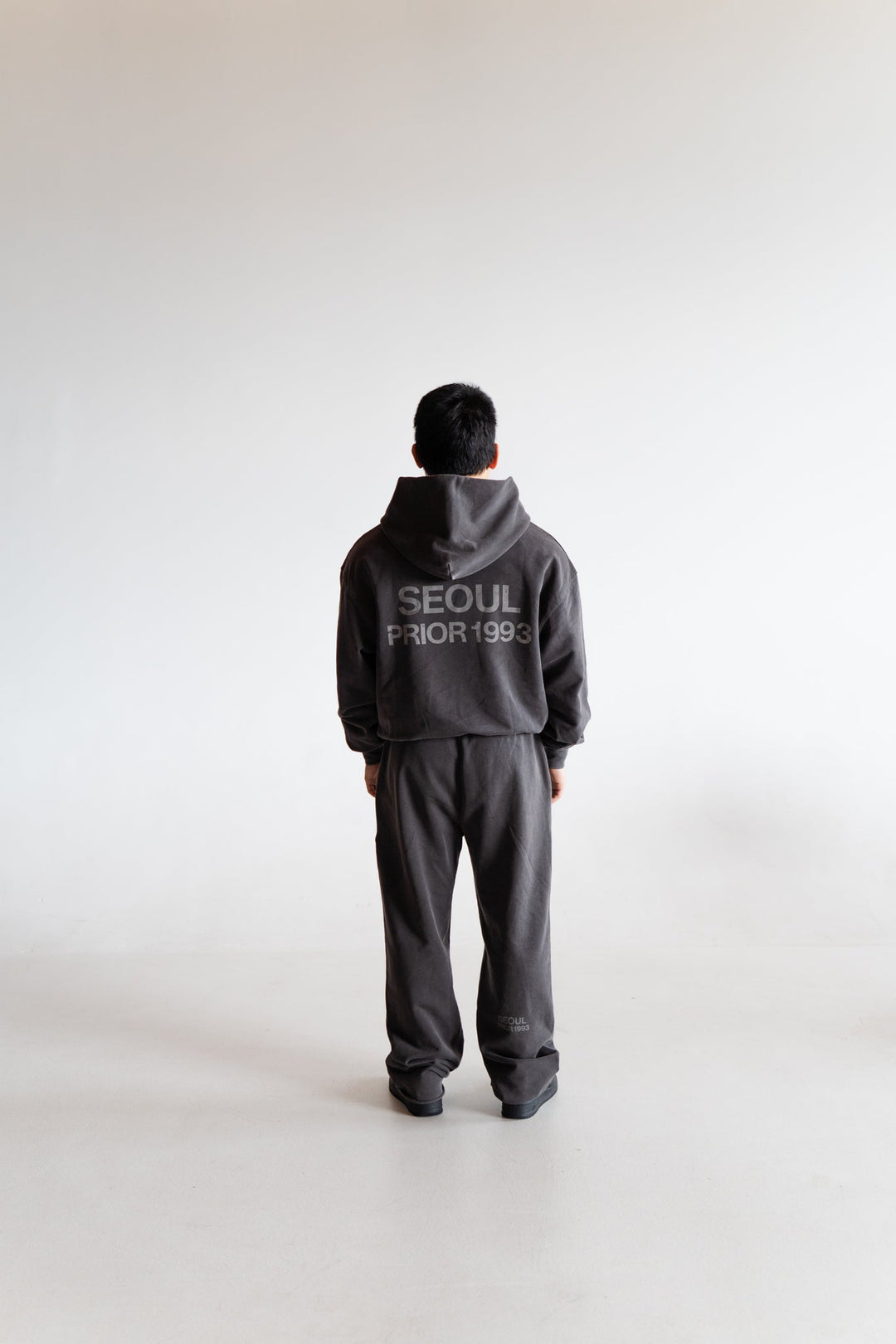 Prior Seoul Collection Raw Hem Relaxed Pants Washed Anthracite in Melbourne, Australia - Prior