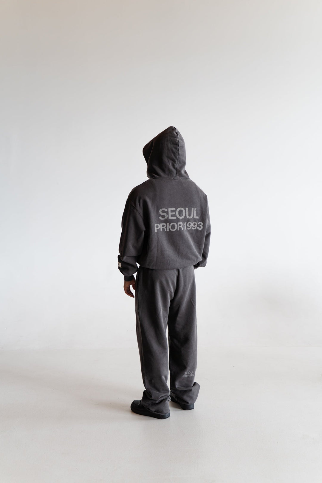 Prior Seoul Collection Double Zip-Up Hoodie Washed Anthracite in Melbourne, Australia - Prior