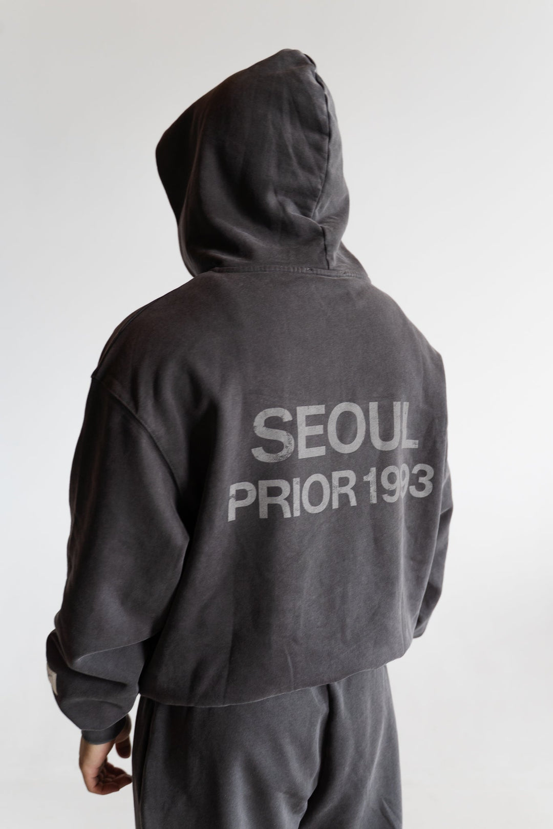 Prior Seoul Collection Double Zip-Up Hoodie Washed Anthracite in Melbourne, Australia - Prior