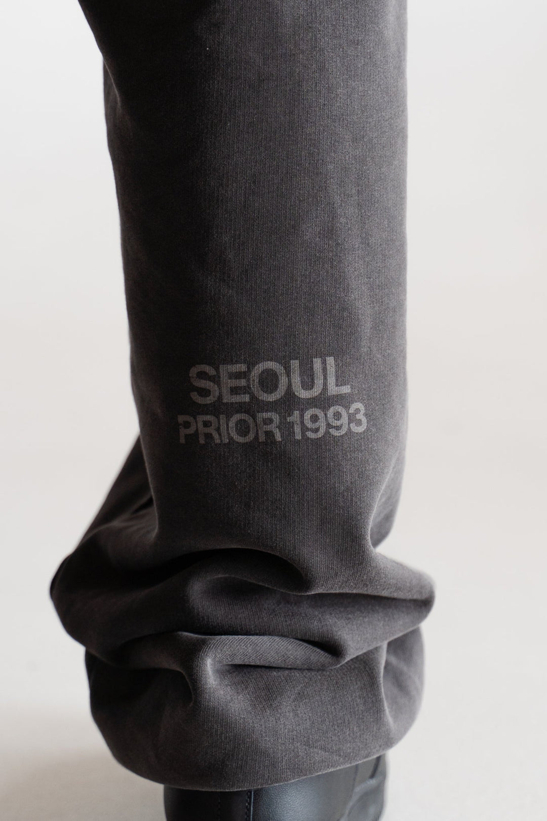 Prior Seoul Collection Raw Hem Relaxed Pants Washed Anthracite in Melbourne, Australia - Prior