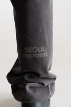 Prior Seoul Collection Raw Hem Relaxed Pants Washed Anthracite in Melbourne, Australia - Prior