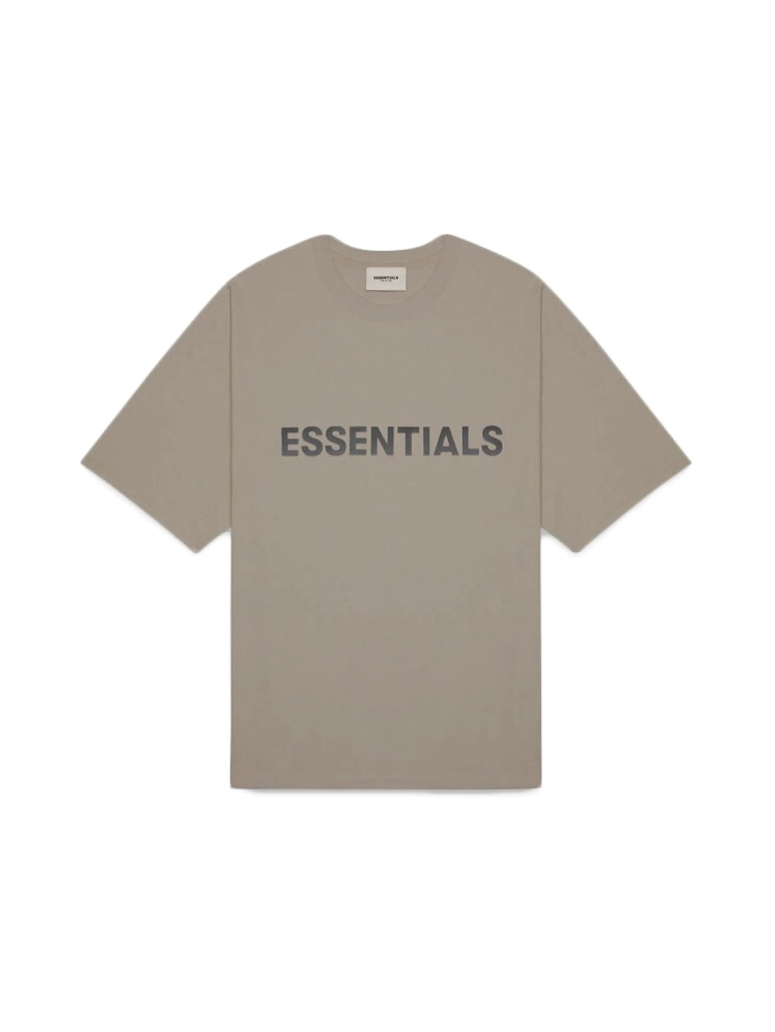 Fear of God Essentials Boxy T-Shirt Applique Logo Taupe - Prior
