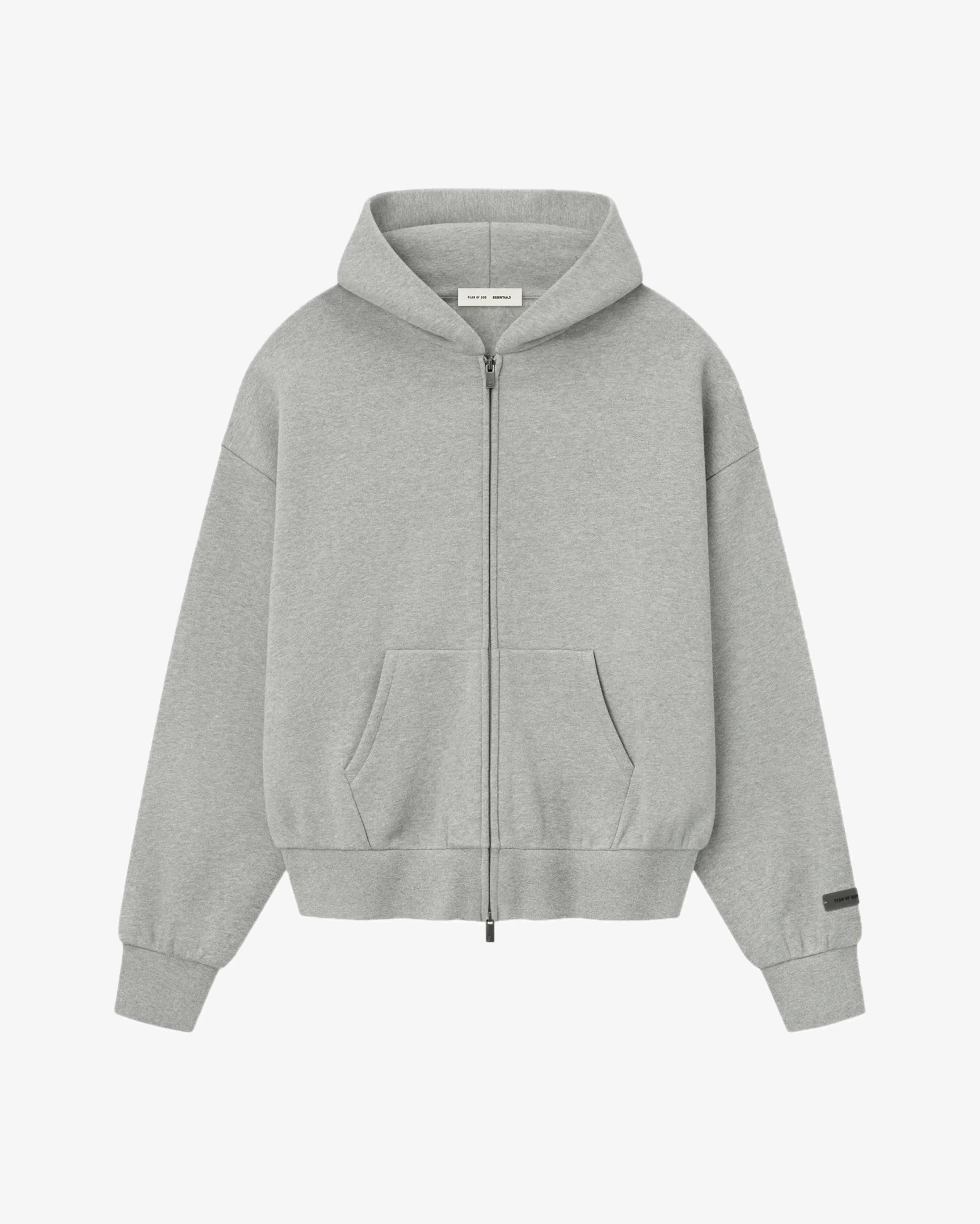 Fear of God Essentials Classic Full Zip-Up Hoodie Concrete Heather in Melbourne, Australia - Prior