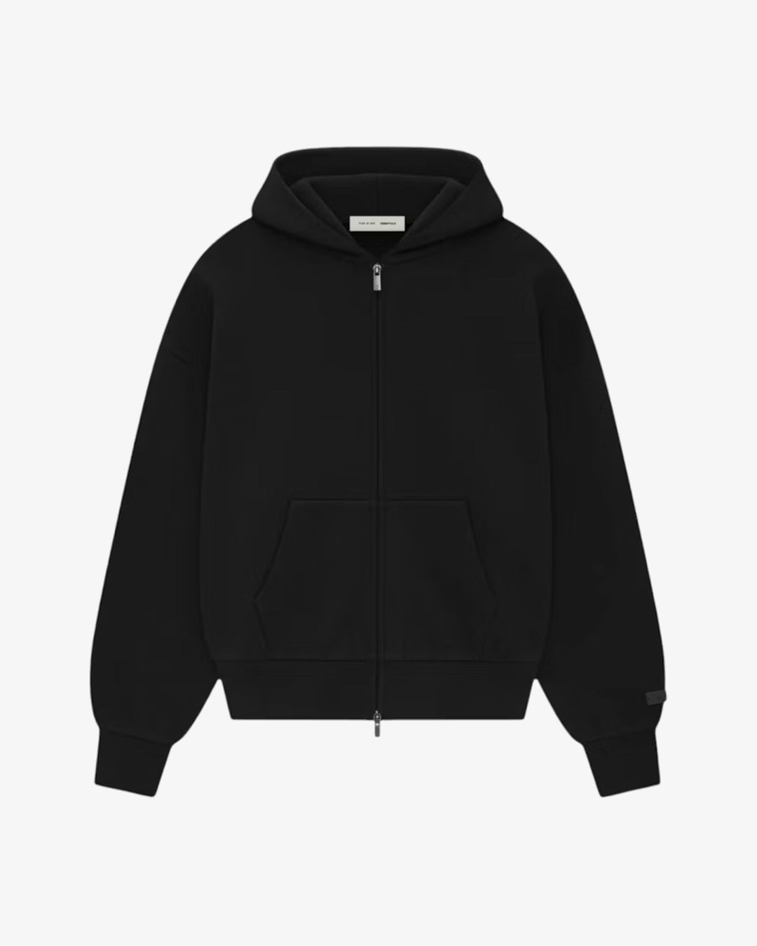 Fear of God Essentials Classic Full Zip-Up Hoodie Jet Black in Melbourne, Australia - Prior