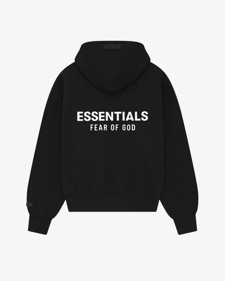 Fear of God Essentials Classic Full Zip-Up Hoodie Jet Black in Melbourne, Australia - Prior