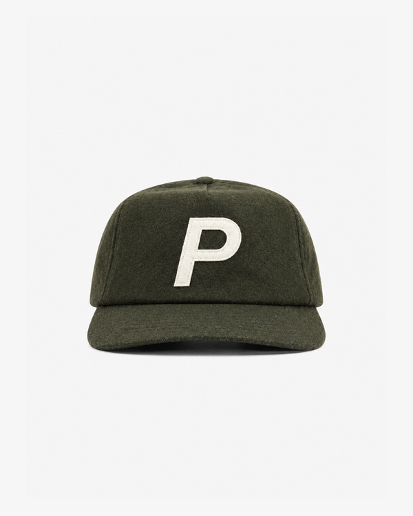 Felt Logo Wool 5 Panel Hat Olive in Melbourne, Australia - Prior