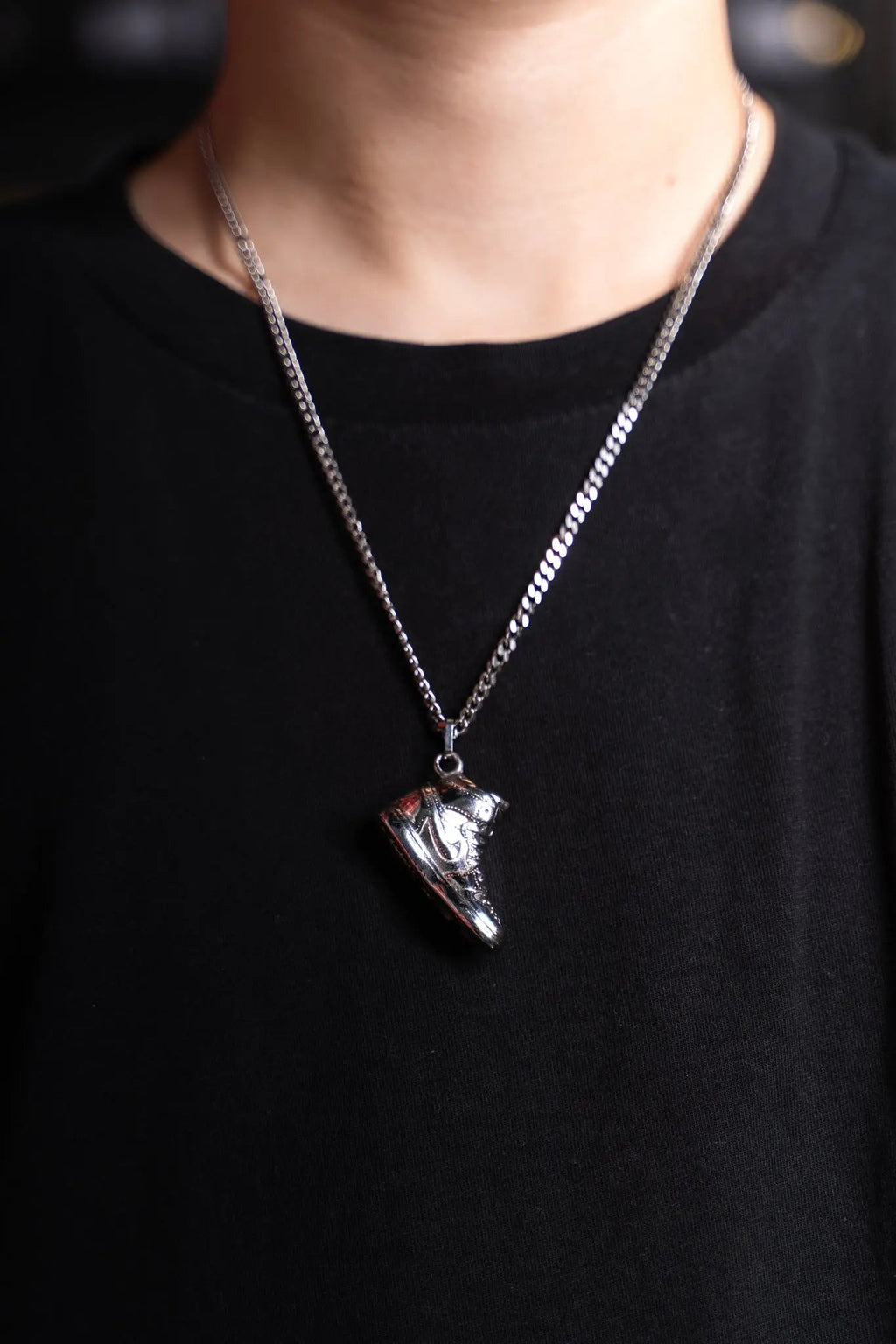 High Top Sneaker Pendant Necklace Silver Prior