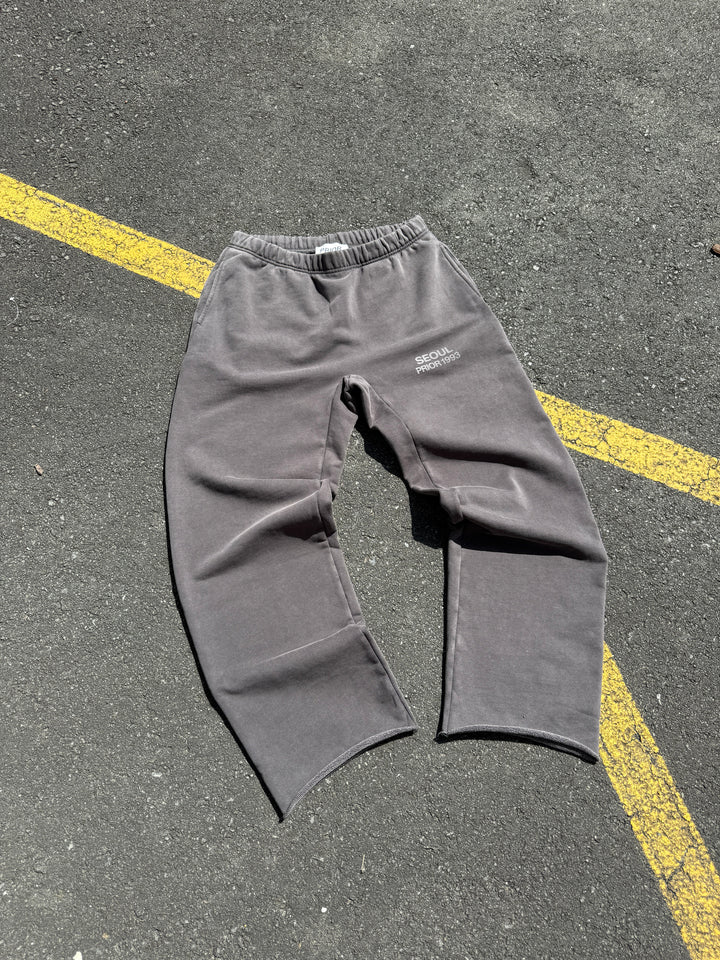 Prior Seoul Collection Raw Hem Relaxed Pants Washed Anthracite in Melbourne, Australia - Prior