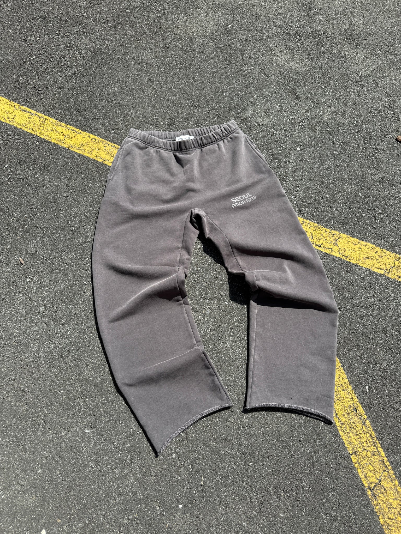 Prior Seoul Collection Raw Hem Relaxed Pants Washed Anthracite in Melbourne, Australia - Prior