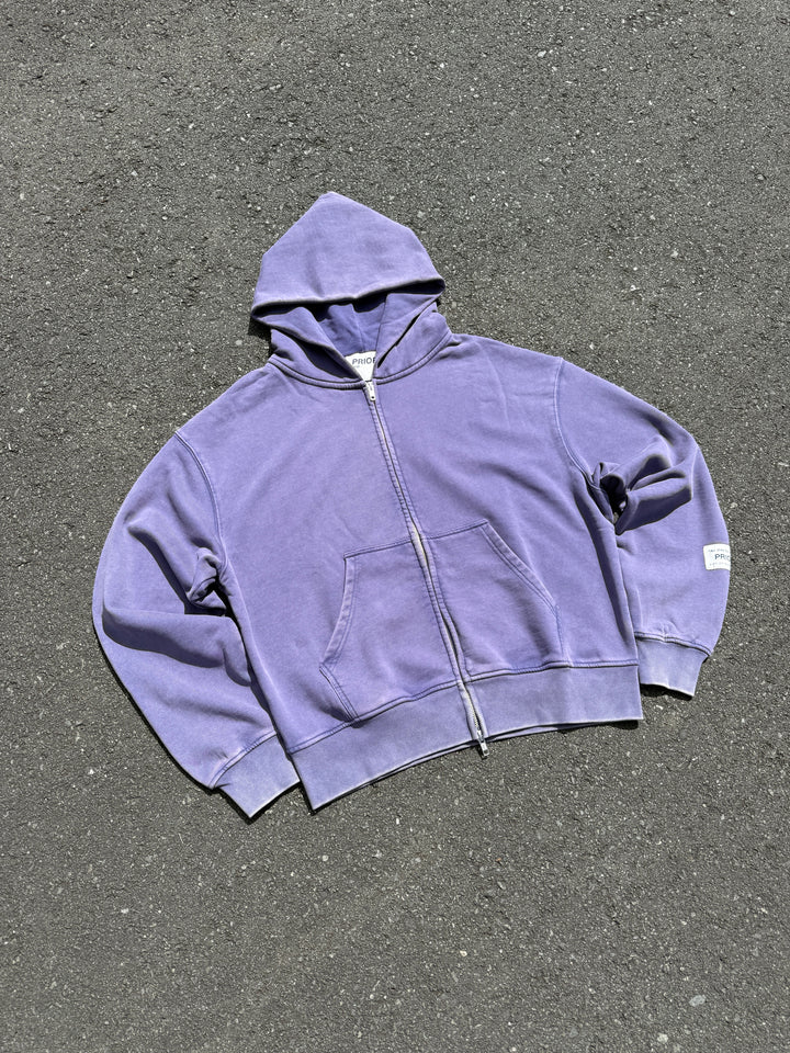 Prior Seoul Collection Double Zip-Up Hoodie Washed Navy in Melbourne, Australia - Prior