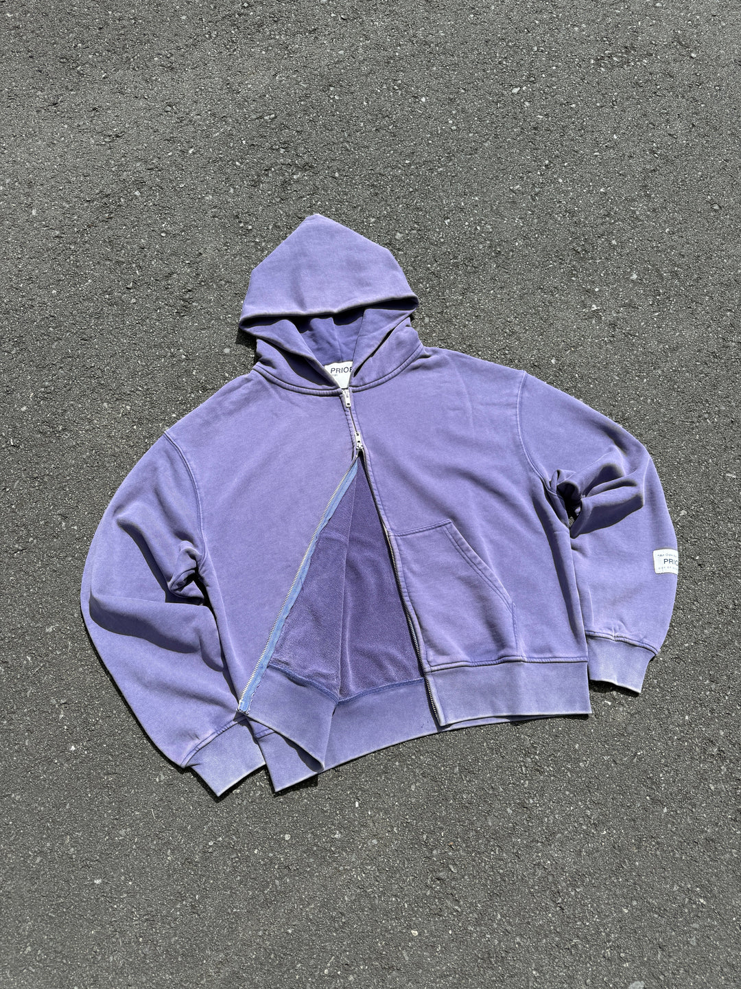 Prior Seoul Collection Double Zip-Up Hoodie Washed Navy in Melbourne, Australia - Prior