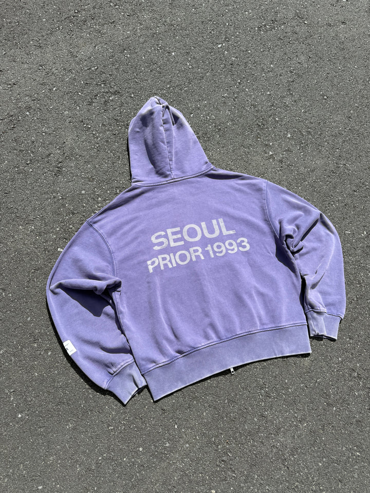 Prior Seoul Collection Double Zip-Up Hoodie Washed Navy in Melbourne, Australia - Prior