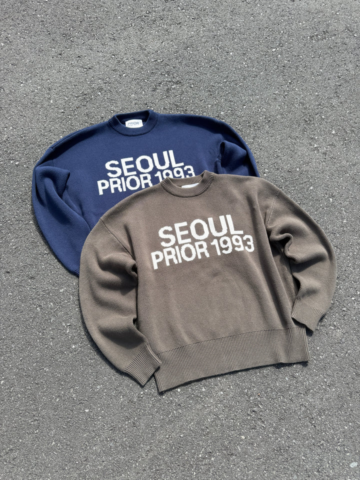 Prior Seoul Collection Organic Knitted Sweater Navy in Melbourne, Australia - Prior