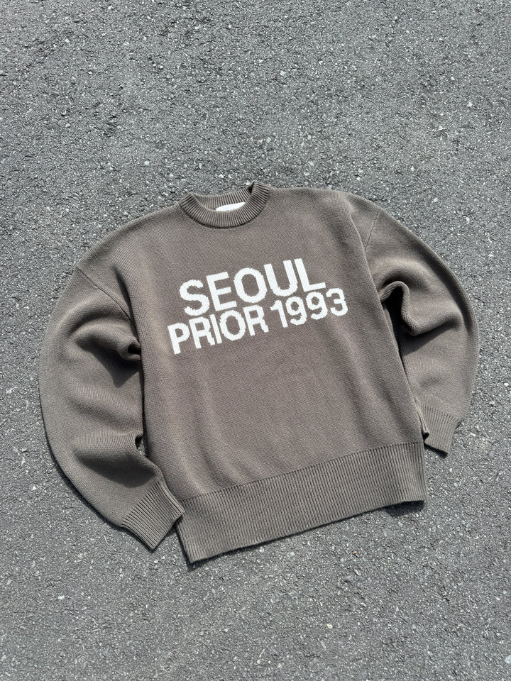 Prior Seoul Collection Organic Knitted Sweater Olive in Melbourne, Australia - Prior