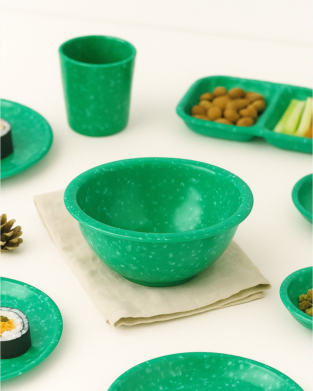 Korean Bunsik Retro Melamine Large Soup Bowl Green in Melbourne, Australia - Prior