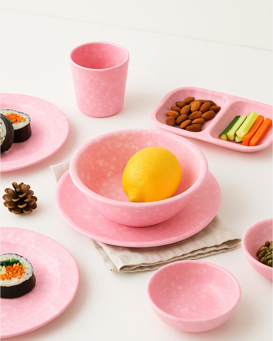 Korean Bunsik Retro Melamine Large Soup Bowl Pink in Melbourne, Australia - Prior