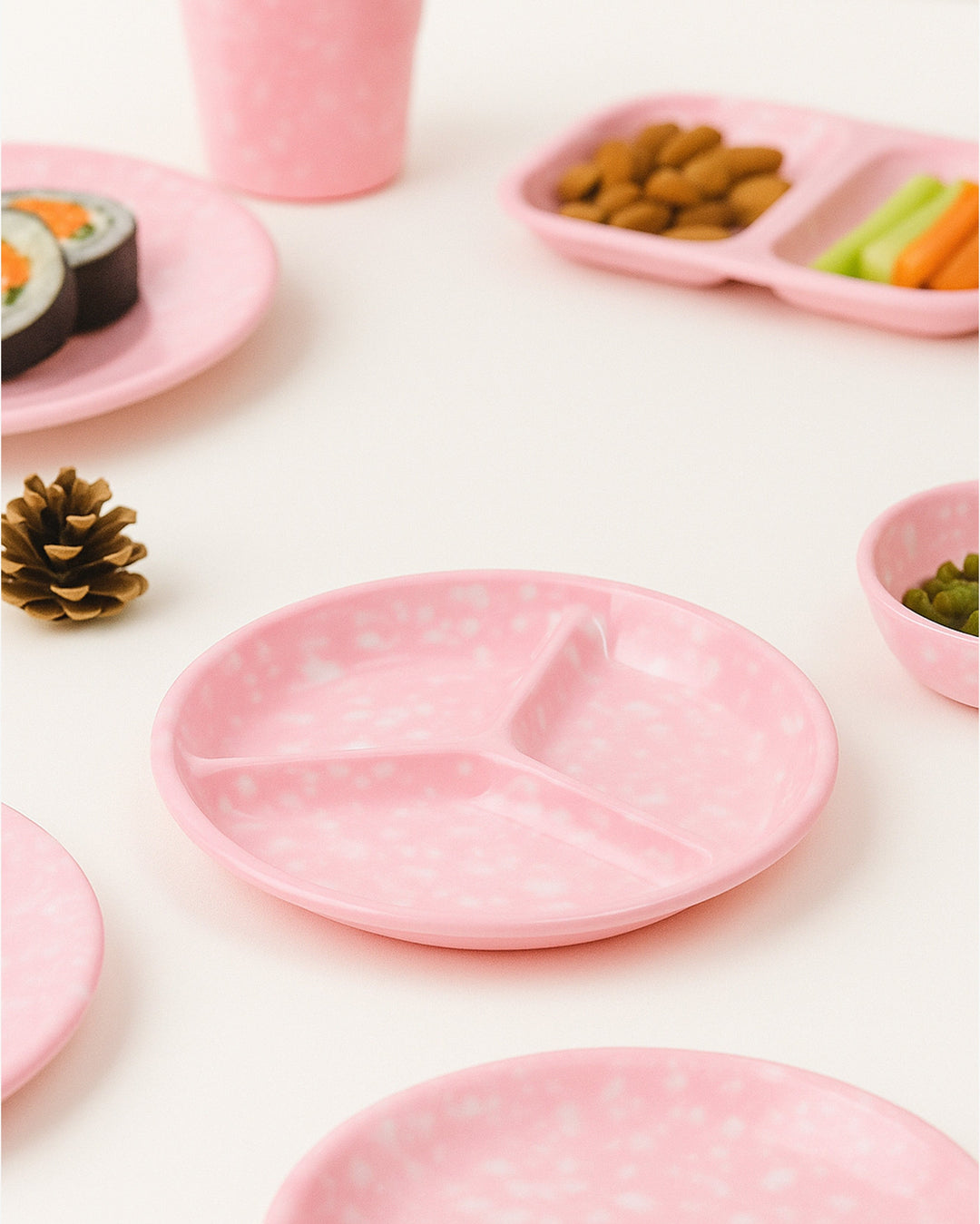 Korean Bunsik Retro Melamine Sharing Plate Pink in Melbourne, Australia - Prior