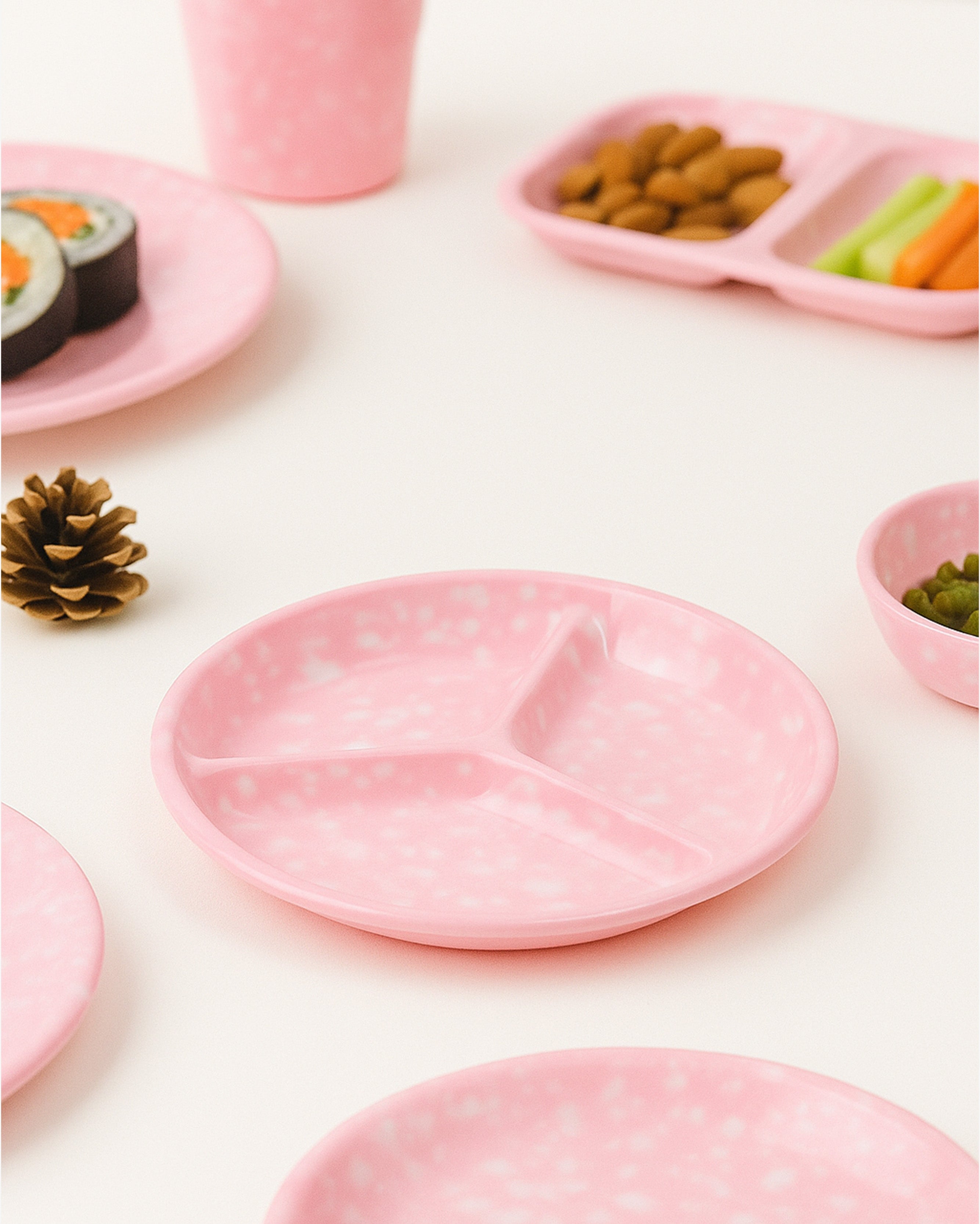 Korean Bunsik Retro Melamine Sharing Plate Pink in Melbourne, Australia - Prior