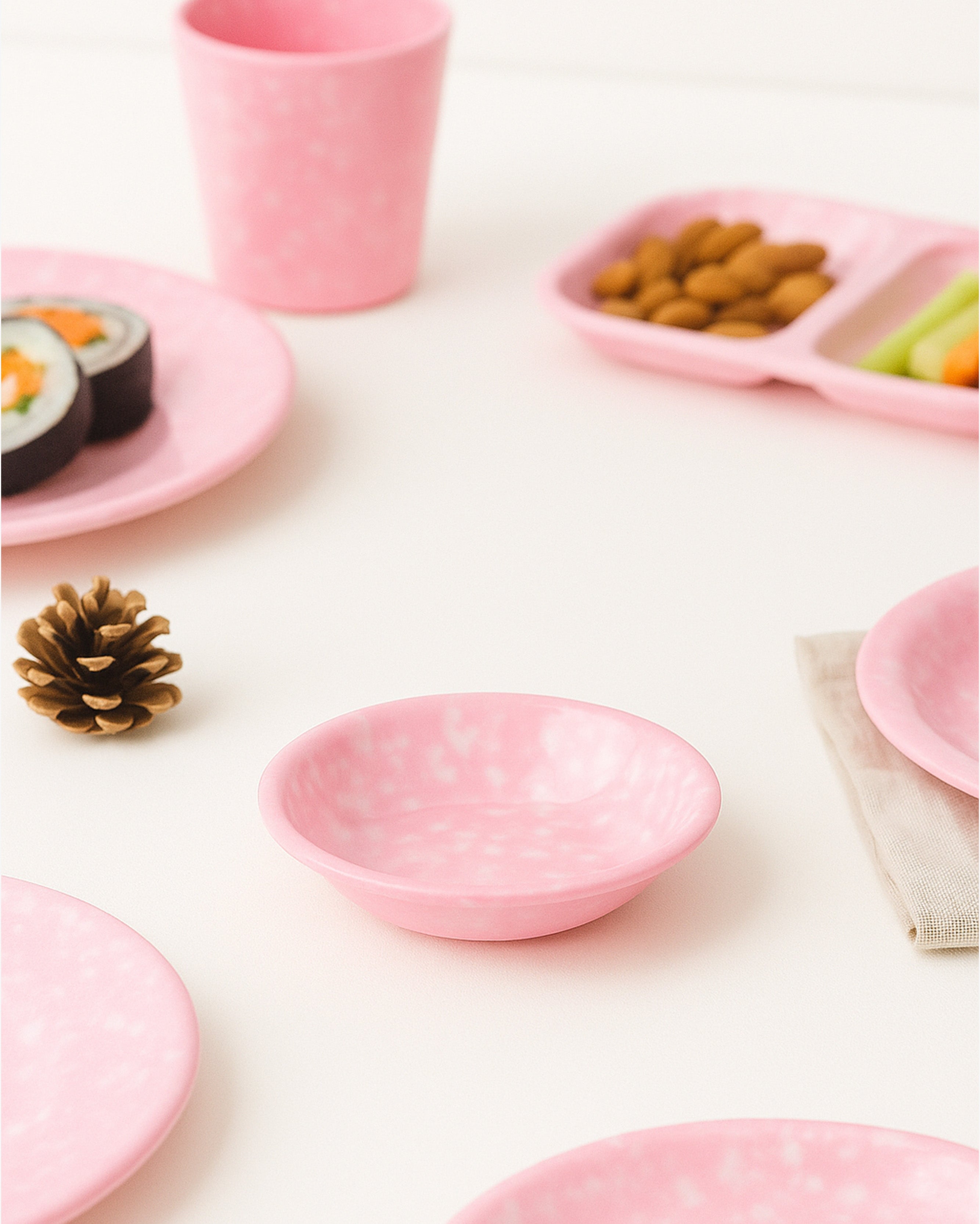 Korean Bunsik Retro Melamine Side Dish Plate Pink in Melbourne, Australia - Prior