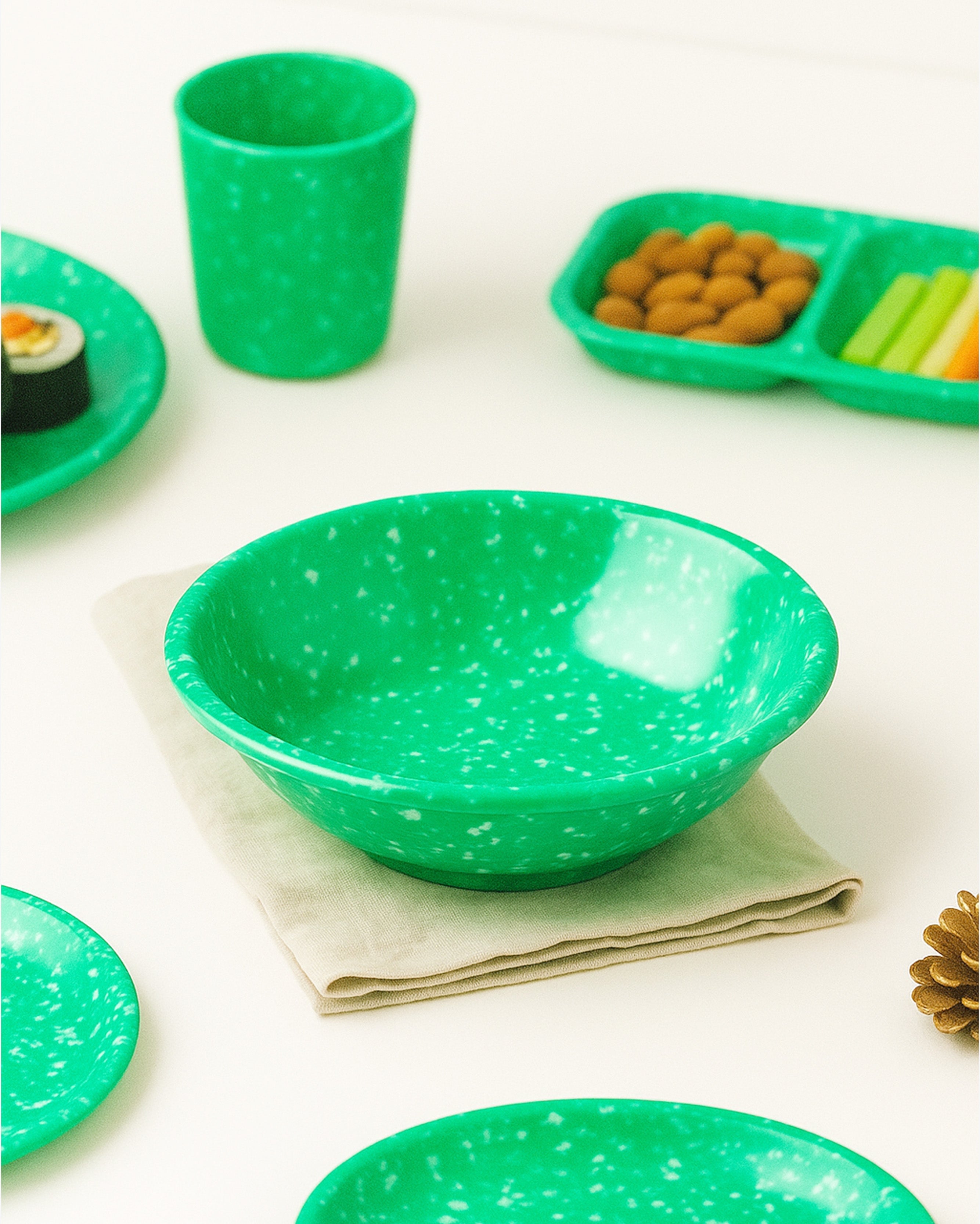 Korean Bunsik Retro Melamine Soup Bowl Green in Melbourne, Australia - Prior