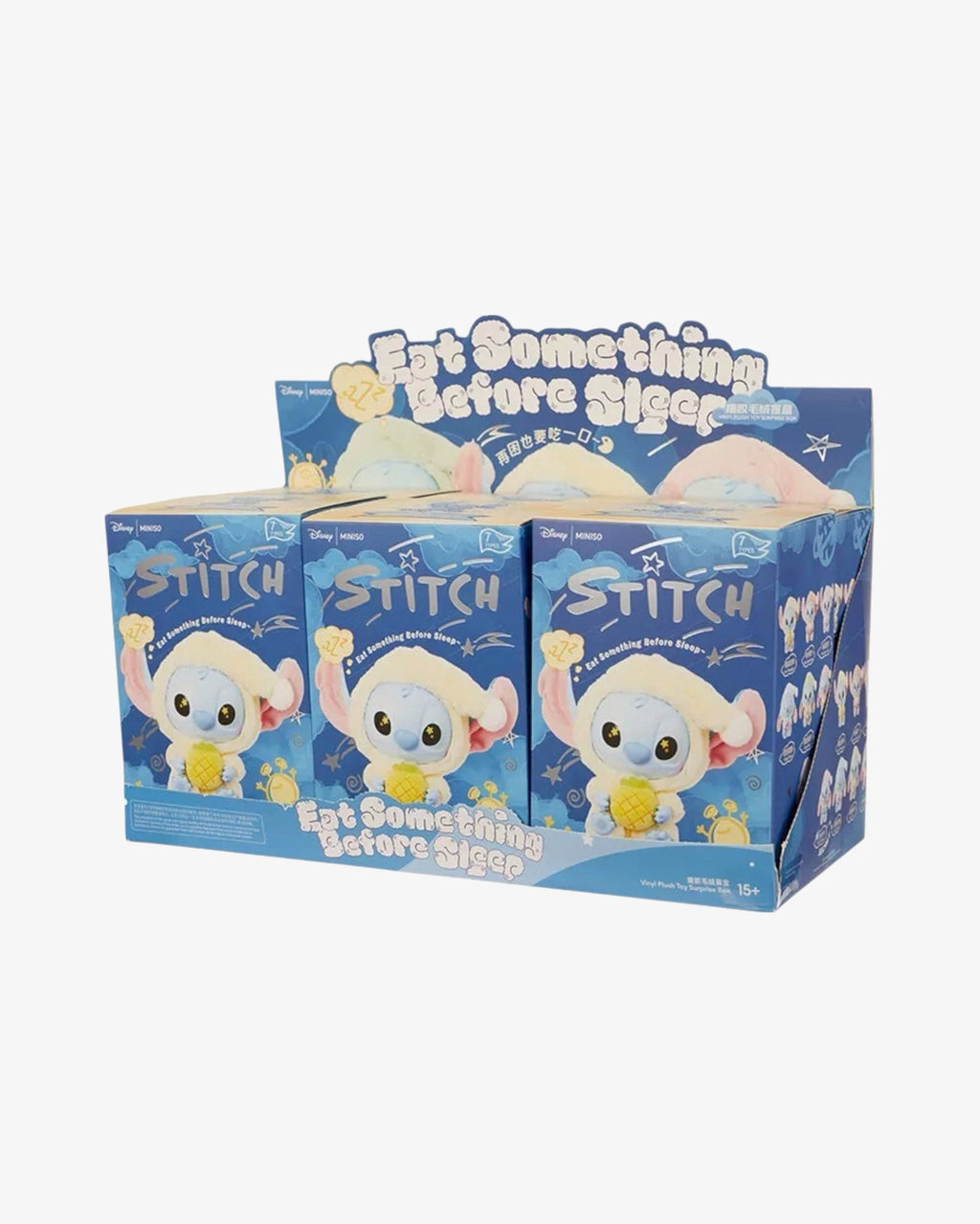 Miniso Top Toy Disney Stich Eating Something Before Sleep Plush Keychain Sealed Case (6 Blind Box) in Melbourne, Australia - Prior