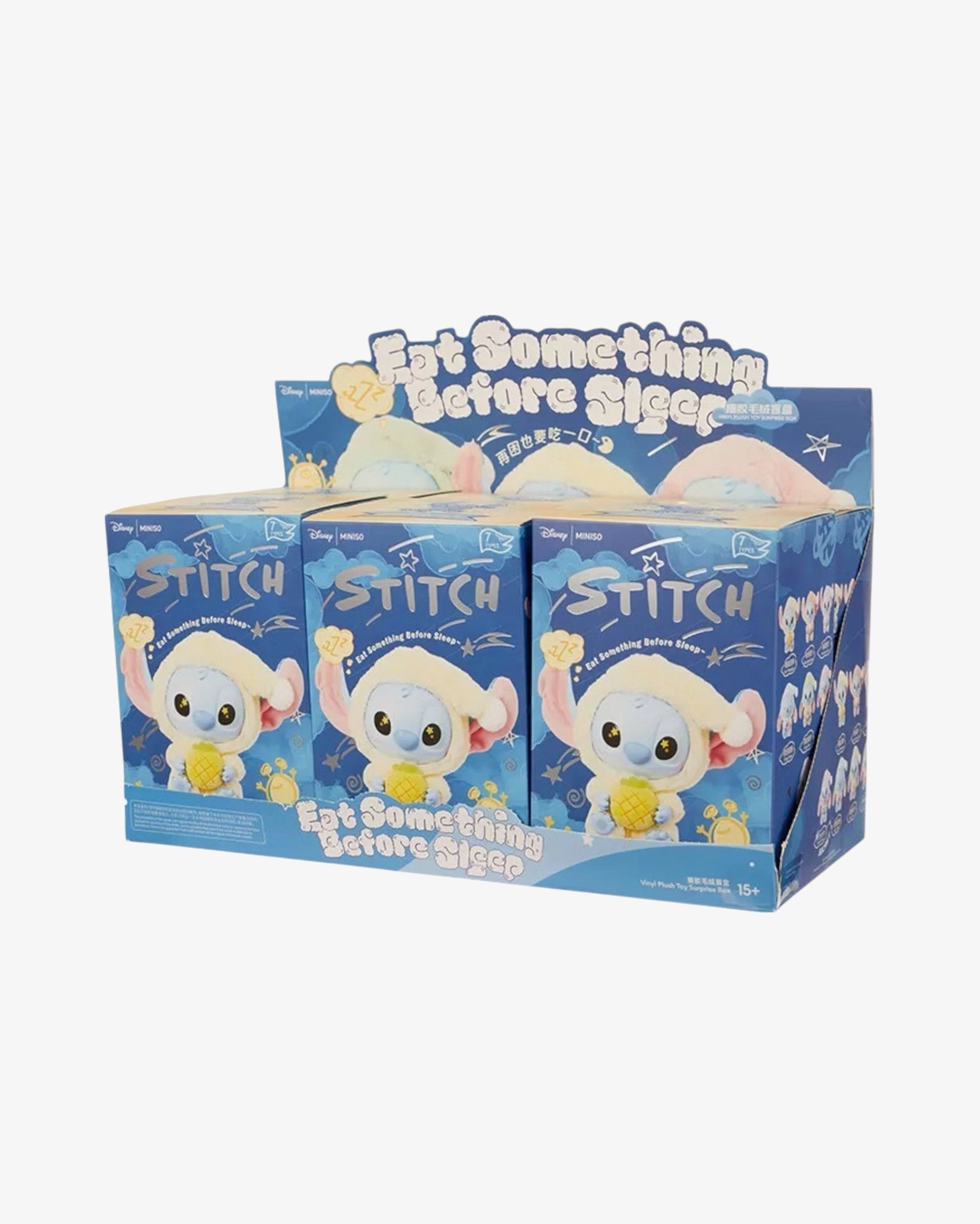 Miniso Top Toy Disney Stich Eating Something Before Sleep Plush Keychain Sealed Case (6 Blind Box) in Melbourne, Australia - Prior