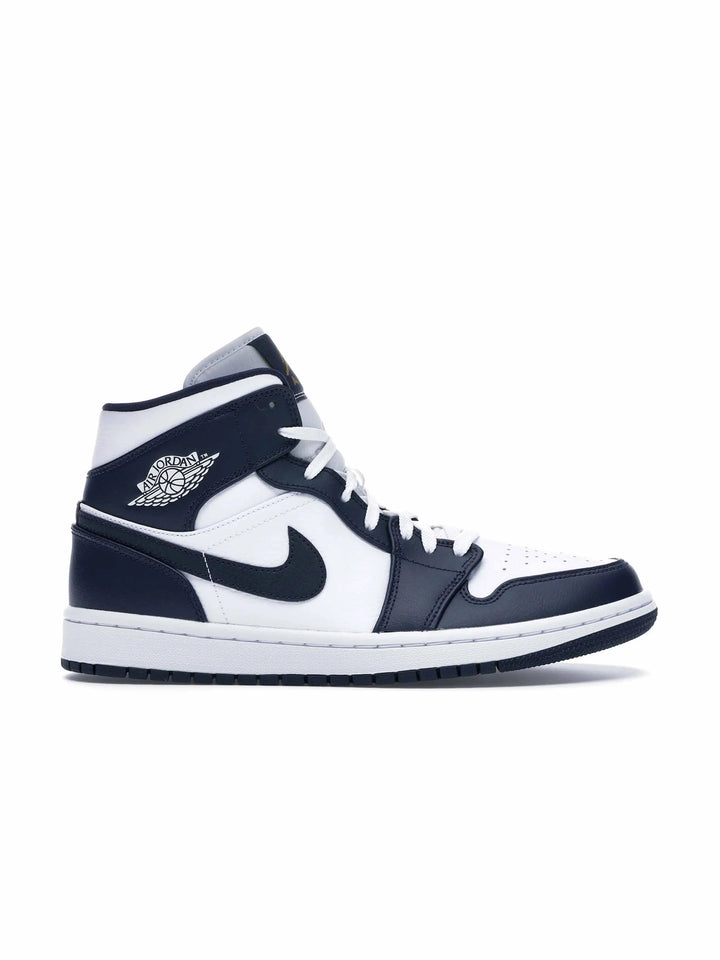 Nike Air Jordan 1 Mid White Metallic Gold Obsidian - Prior