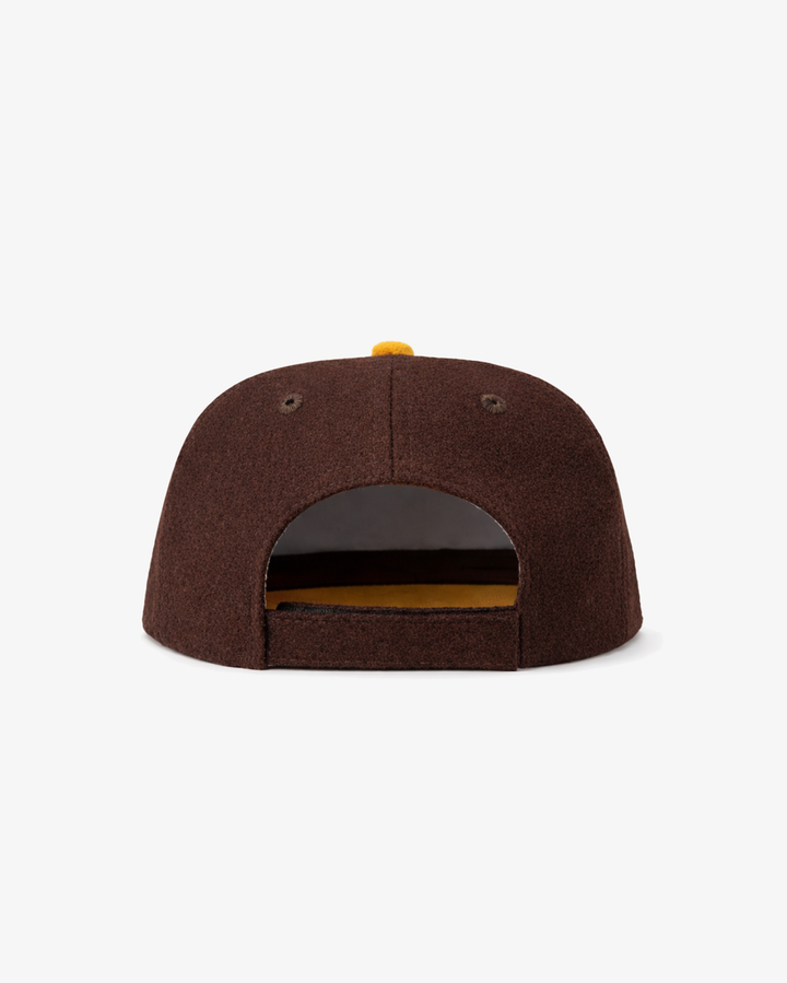 P Logo Wool 5 Panel Hat Brown / Golden Ochre in Melbourne, Australia - Prior
