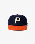 P Logo Wool 5 Panel Hat Navy / Burnt Orange in Melbourne, Australia - Prior