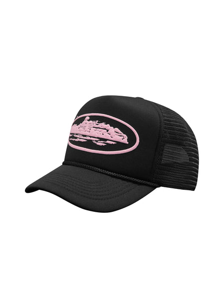 Corteiz Alcatraz Premium Trucker Hat Black/Pink | Streetwear | – Prior