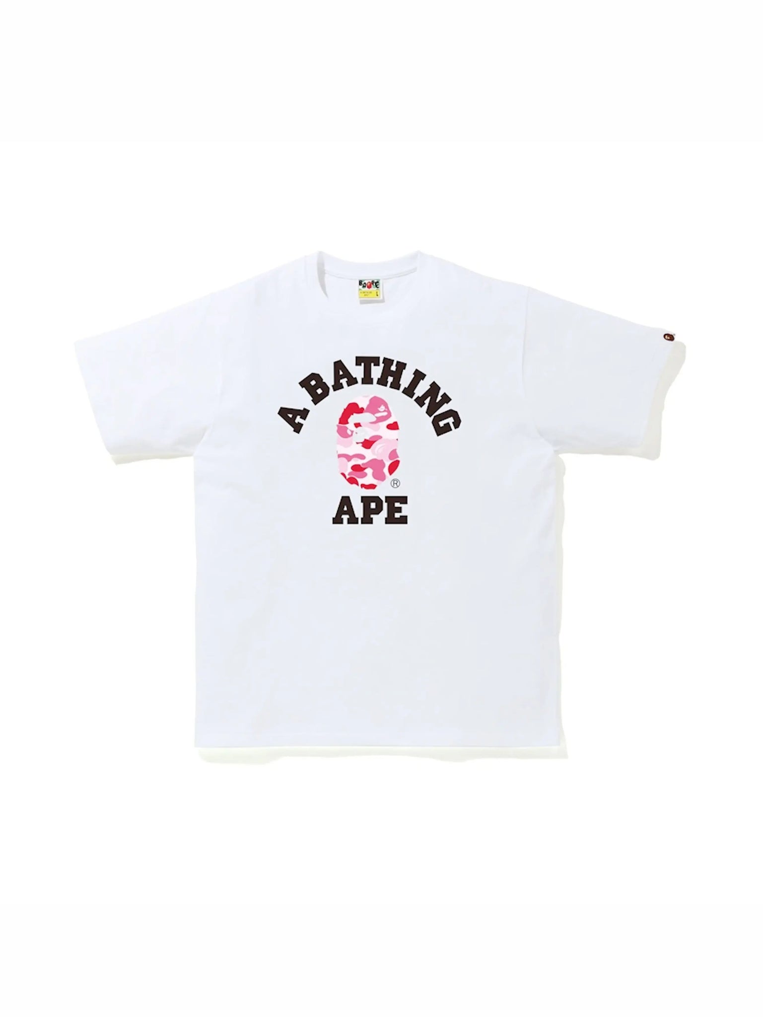 A Bathing Ape ABC Camo College Tee (SS23) White/Pink in Melbourne, Australia - Prior