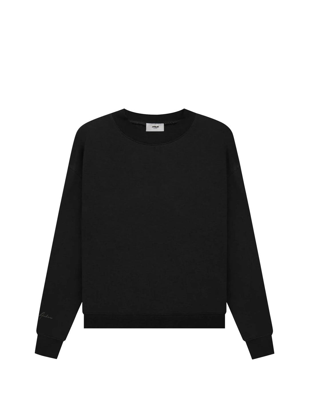 Prior Black Collection Embroidery Logo Oversized Crewneck Sweatshirt Onyx in Auckland, New Zealand - Shop name