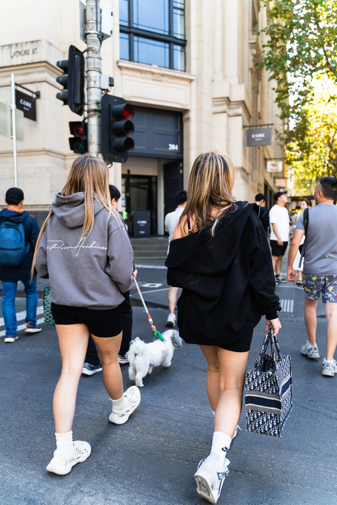 Prior Black Collection Embroidery Logo Oversized Double Zip-Up Hoodie Onyx in Auckland, New Zealand - Shop name